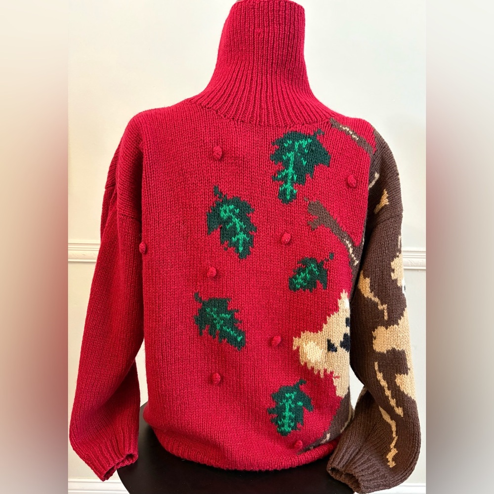 Vintage 90s The Eagle’s Eye Koala Turtleneck Sweater 100% Shetland Wool Sz: M